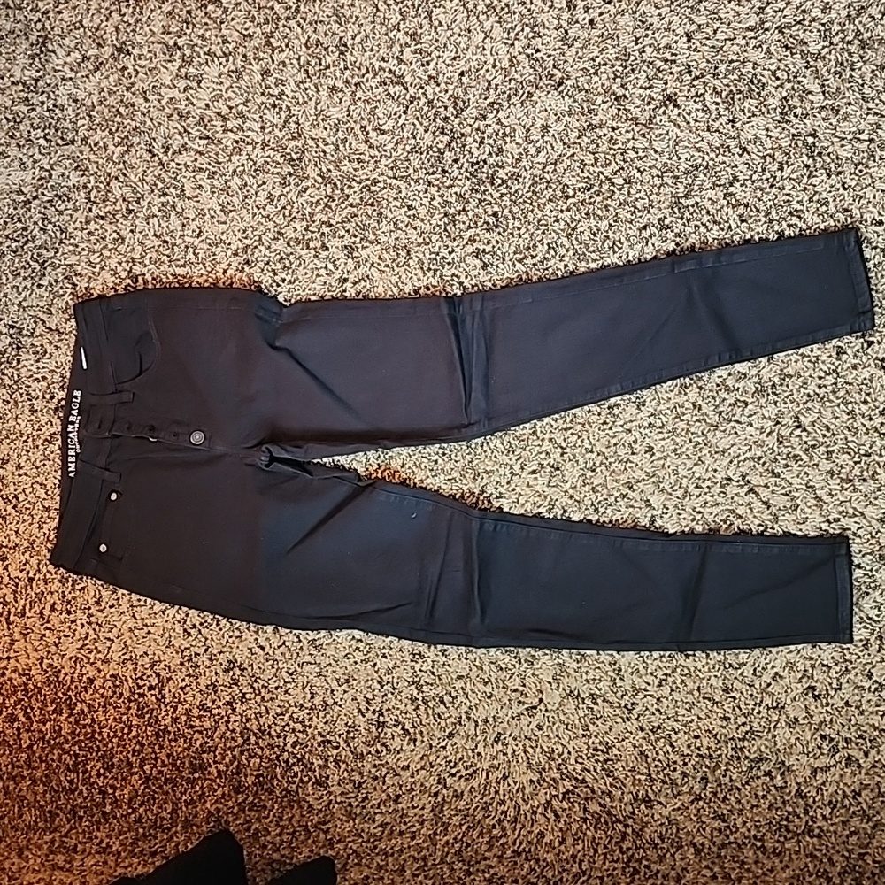 American Eagle super high rise button fly skinny jean